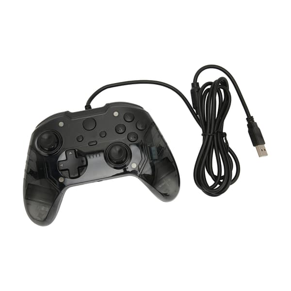 Kablet Game Controller Dobbelt Vibration RGB Gennemsigtig Skal Gamepad Joystick til Xbox PC Sort