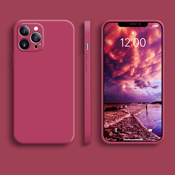 Flytande silikontelefonskal skyddande fodral Full Cover Phone Case för iPhone12Pro