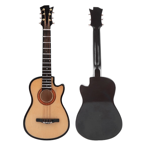 Miniatyr akustisk klassisk gitarmodell Mini tre gitar skrivebordsdekorasjon gaver 16cm