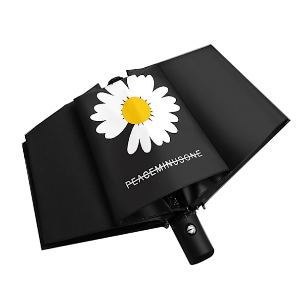 8 Bone Automatisk Sammenklappelig Paraply Blomst Trykt Vindtæt Paraply