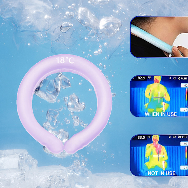 Halskylrör sommar bärbar kylning halsomslag Handsfree kall gel Återanvändbar halskylare