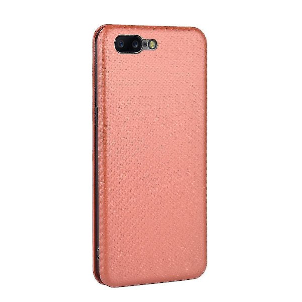 Oneplus 5 hiilikuituinen nahkakotelo - B6 ruskea
