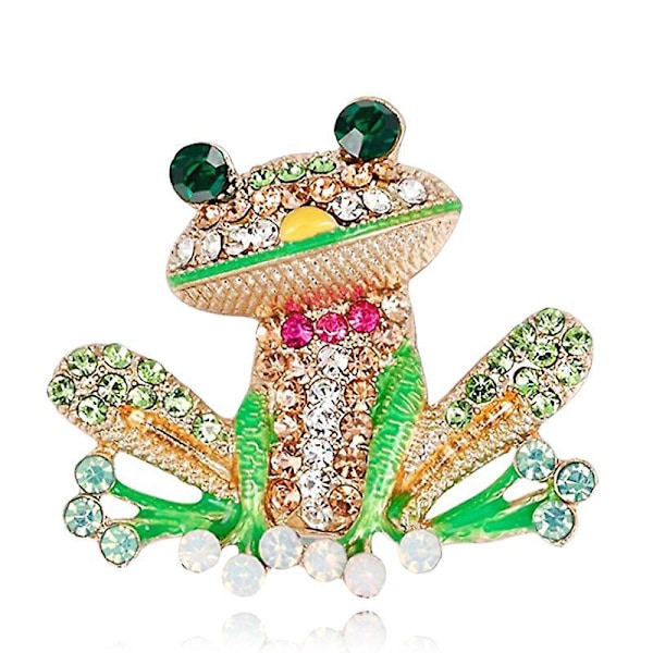 Groda Emalj Rhinestone Brosch Nål - Modeaccessoar för Kvinnor och Män
