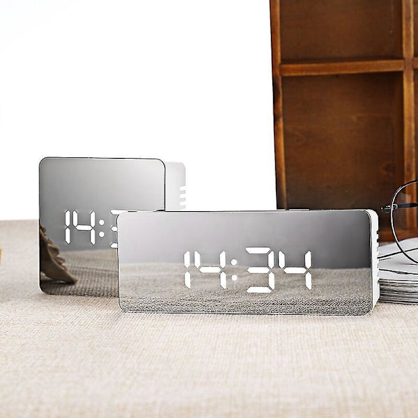 Stille LED Spejlur Multifunktionsdisplay Tid/Temperatur