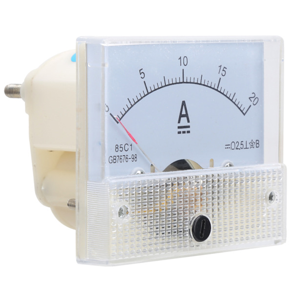 85C1 DC 0-20A Pointer Ammeter Head Elektrisk Krets Strømmålingsenhet Verktøy