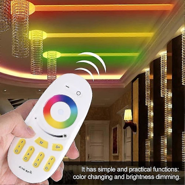 RF LED Fjernkontroll, 2.4G 4 Sone Full Touch RGBW Fjernkontroll Trådløs RF Touch LED RGB LED Kontroller Dimmer For Milight RGBW LED Pære, RGB