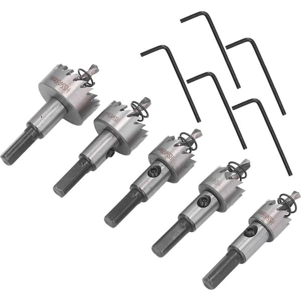 5-delt HSS kerneborebitssæt 16-30 mm til metal, plader, stål, gipsplader