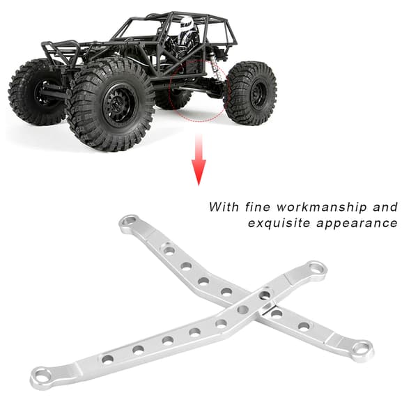 Aluminiumslegering Forreste / Bagerste Øvre Chassisforbindelse til AXIAL Wraith AX90056 RC Bil (Sølv)