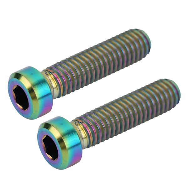 2 st Titanium Legering Bultar Kit Cykelstam sexkantsskruvar Set för landsvägscykel Mountainbike färgglada