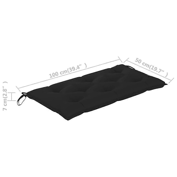 Hagebenkpute Svart 100x50x7cm Stoff