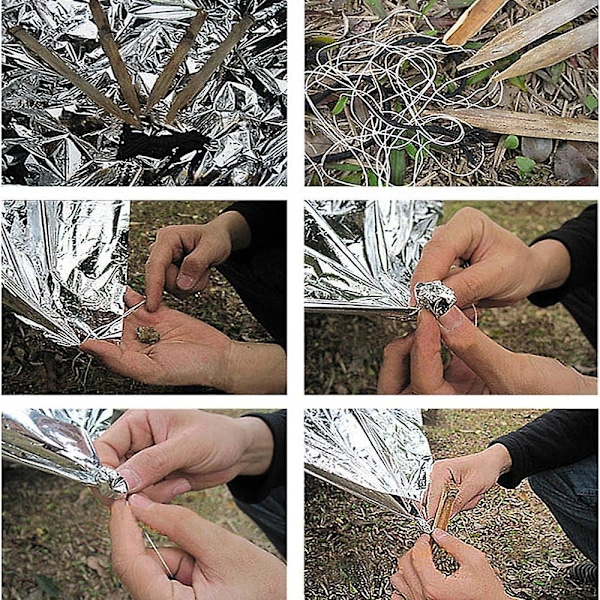 Nödmylar Termiska Filtar för Utomhusöverlevnad Reflekterande Första Hjälpen Foliefilt 12-pack