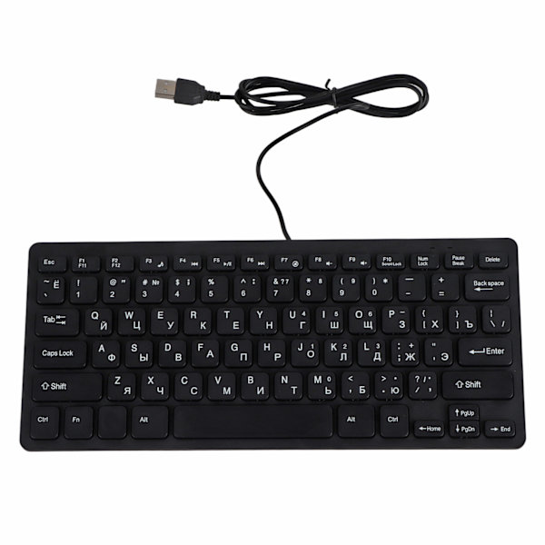 Datortangentbord Ergonomisk design UltraTunn Mini Hållbar Trådbunden 78 nycklar Mekaniskt tangentbord för PC Bärbara datorer (ryska)
