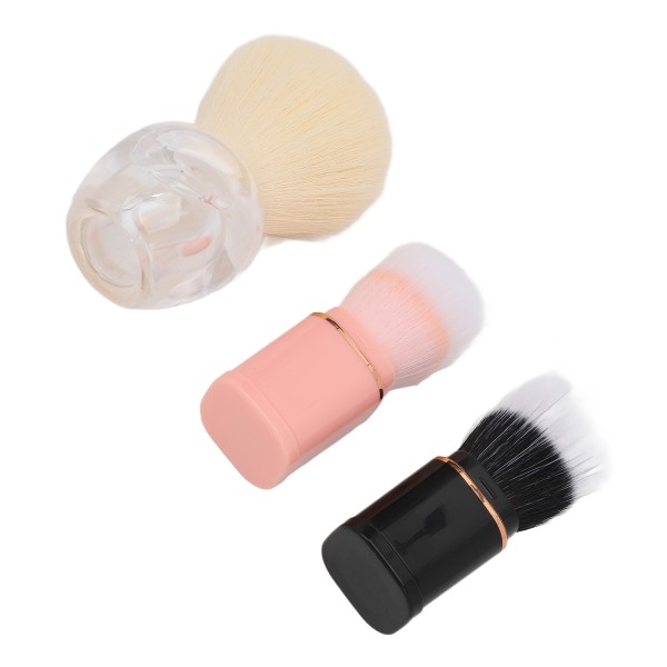 3 stk Makeup Børste Sæt Bærbare Små Børster Ansigt Håndholdt Optrækkelig Makeup Børste