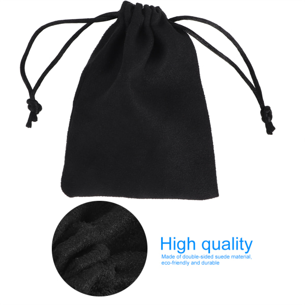 Blød dobbeltsidet ruskind snørebånd gavepose pung wrap organisator til fest GPame 9 x 12cm