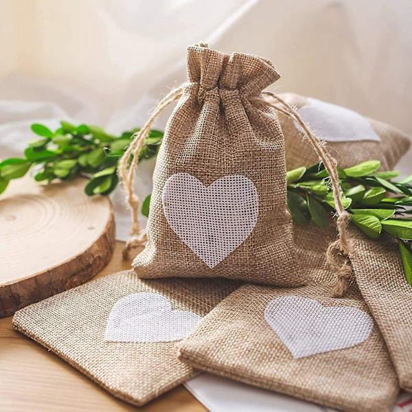Jutesäckar för bröllop, dop, födelsedag - Set om 30 (10x14cm)