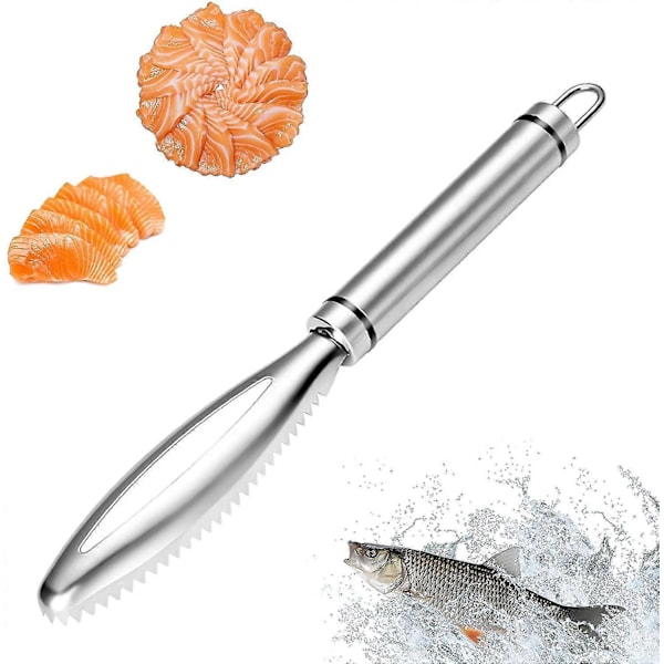 Fiskskrapa i rostfritt stål med tandad snabbavfjällning