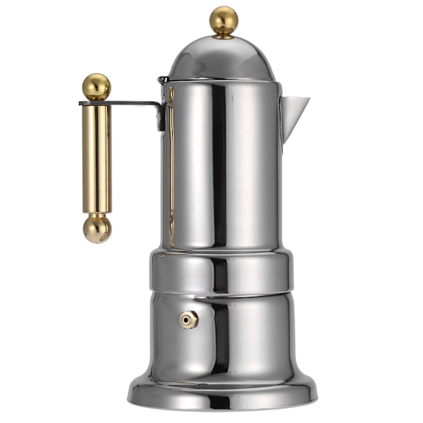 Rustfrit stål Moka Pot komfur Espressobrygger med sikkerhedsventil 200 ml