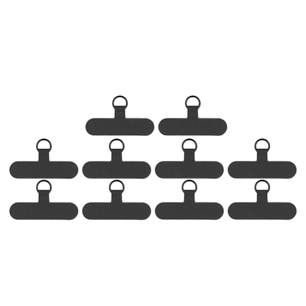 10 stk. Telefon Tether Tab Universal Mobiltelefon Lanyard Patch Uden Klæbemiddel Til De Fleste Smartphones Forhindrer Tab Sort