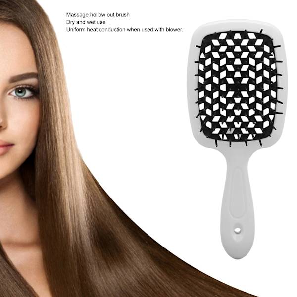 Snabbtorkande ventilerad hårborste för lockigt hår Black white handle