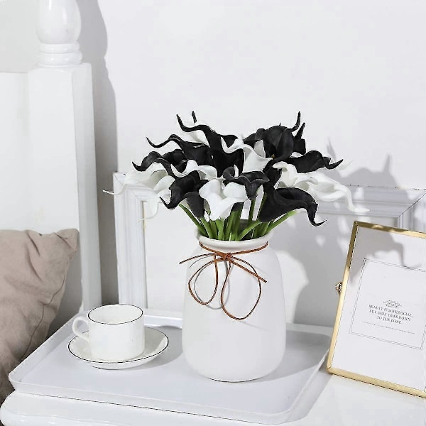 20 st Calla Bröllopsbukett PU Konstgjorda Blommor Arrangemang kompatibelt med Hemmakontor Festdekor(Bl-B16