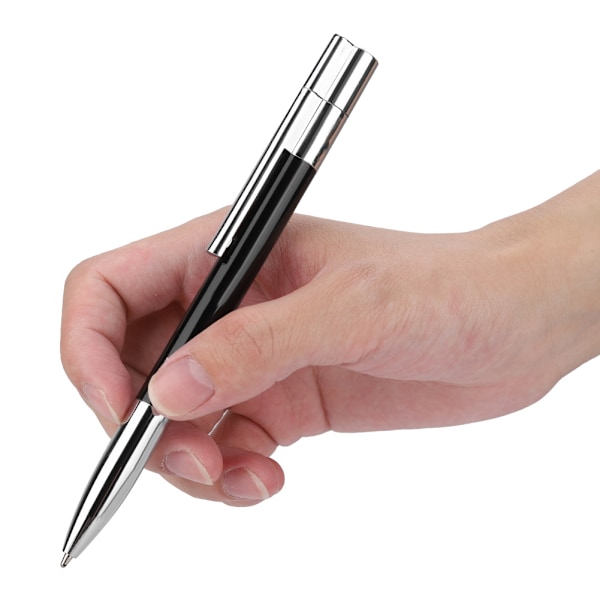 Ultra fint 2 i 1 U-disk + kuglepen USB2.0 Flash Dirve Pen (sort 32G)