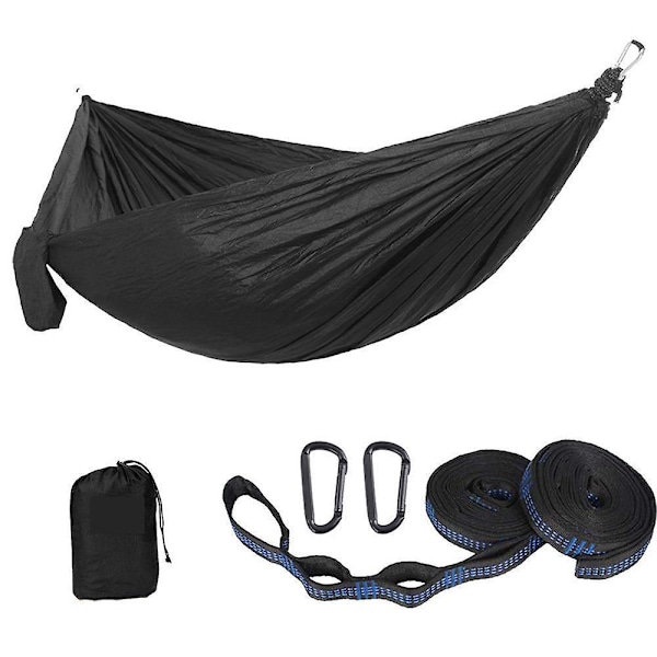 Bärbar Hängmatta för 1-2 Personer, Inomhus/Utomhus Camping Hängmatta, Gråblå, Lätt att Bära