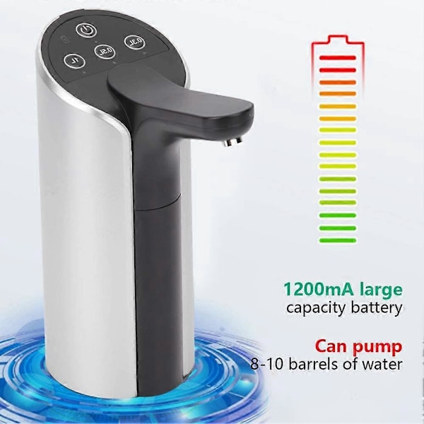 Vattendispenser Automatisk Dricksvattenpump Portabel USB-laddning med Volymkontroll för 5 Gallon Dunk