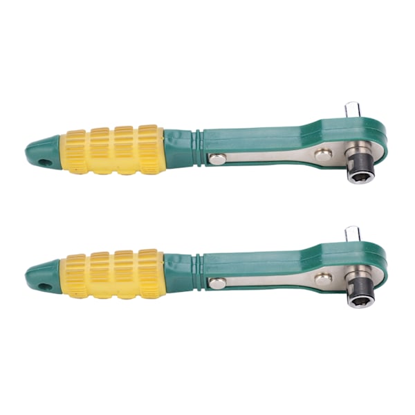 2 st Ratchetnyckel 1/4 Hexhylsa 45# Ståldriven Skiftnyckel Handverktyg 144mm Gulgrön