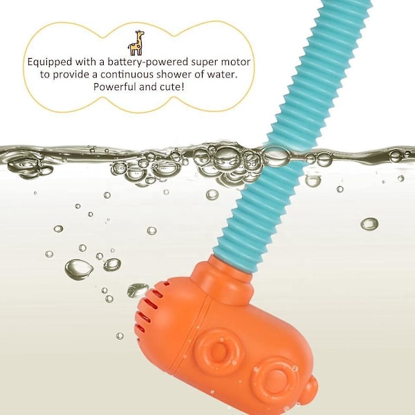 Giraff Badleksak för Småbarn 1-3 år, Automatisk Sprinkler & Sugkoppar, Vattenleksaker för Barn 4-8 år (Gul)