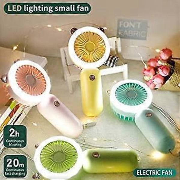 RoseMini kannettava käsituuletin, 500 mAh USB-ladattava, pieni tuuletin paristoilla ja 3 nopeudella matkustamiseen/liikkumiseen/meikkaamiseen