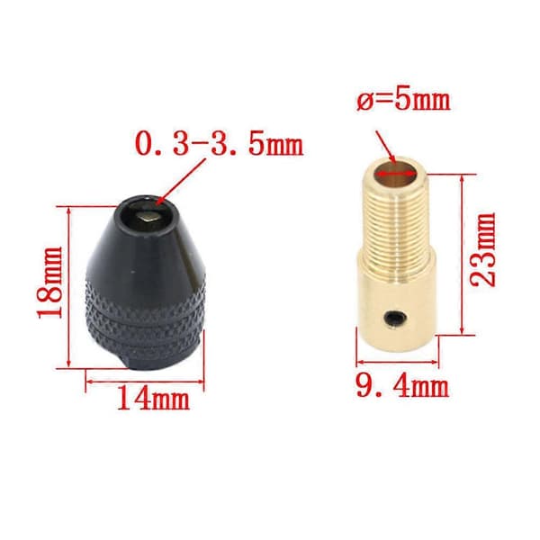Mini Universal 0,3-3,5 mm 3,17 mm Mikroelektroniska borrchuckverktygssatser som visa