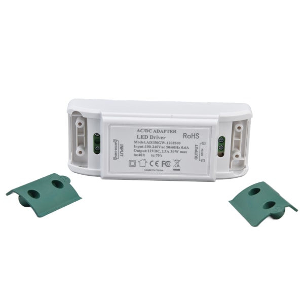 LED-driver 12V DC 30W 2,5A konstantstrømspenning LED-lystransformator for hjemmedekorasjon gjør-det-selv-lampe AC 100‑240V
