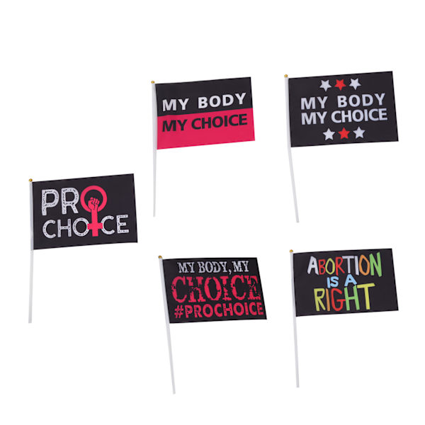 10-pack kvinnors rättigheter protest flagga set polyester trädgårdsdekoration flagga med flaggstänger för gårdar typ A