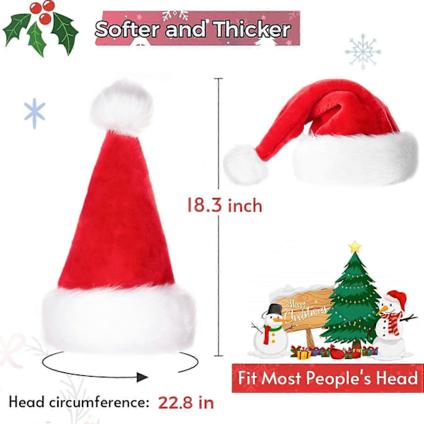 Julemandshat Julehatte til Voksne, Luksus Julemandshatte Plys Jul Julemandshat 1 STK