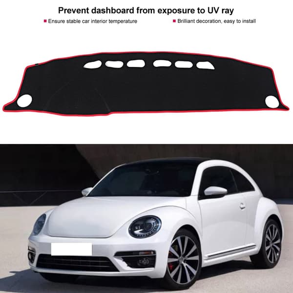 Bildashborddeksel Fotofobisme Matte Teppe Lysunngåelsespute for Beetle 2012-2016
