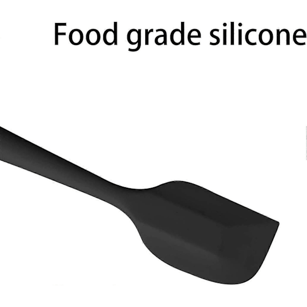 Silikonspatlar, Halvspatel, Konditorspatel, Non-Stick Värmebeständig, Repar Inte Pannor, för Bakverk och Kök (Svart)