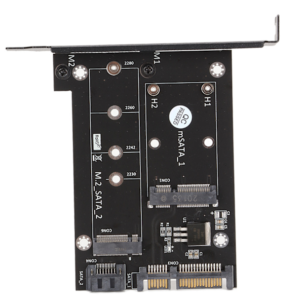 SATA-adapter 2 i 1 MSATA/M2 NGFF SSD til dobbelt port SATA3-konverter med SATA-kabel skruer stud til 2230/2242/2260/2280