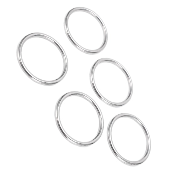 5 STK svejset o-ring rustfrit stål marinekvalitet rund ring til sejldykning bagage4x40mm