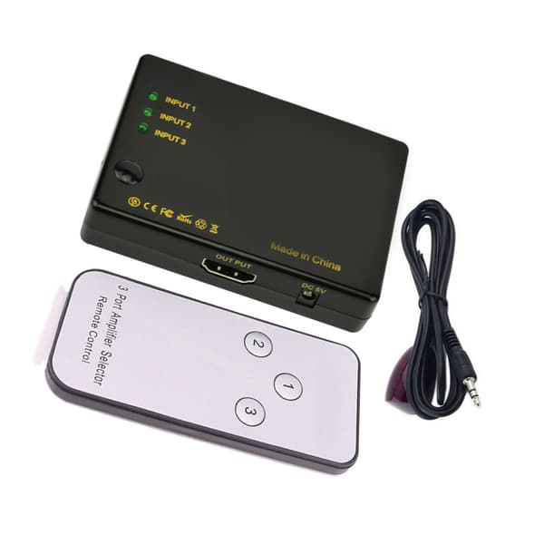 4K HD Multimedia Interface Switcher 3 inn 1 ut IR fjernkontroll HD Multimedia Interface Splitter