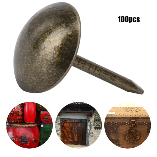 100 stk møbelspiker antikk messing jern møbler dekorative tegnestift tilbehør 11x17mm bronse
