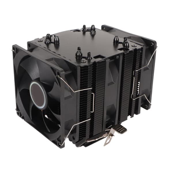 9CM CPU-kylare Dubbeltorn 6 kopparvärmerör 3-tråds 3 fläktar Hydrauliska dator-CPU-kylfläktar för Intel för AMD