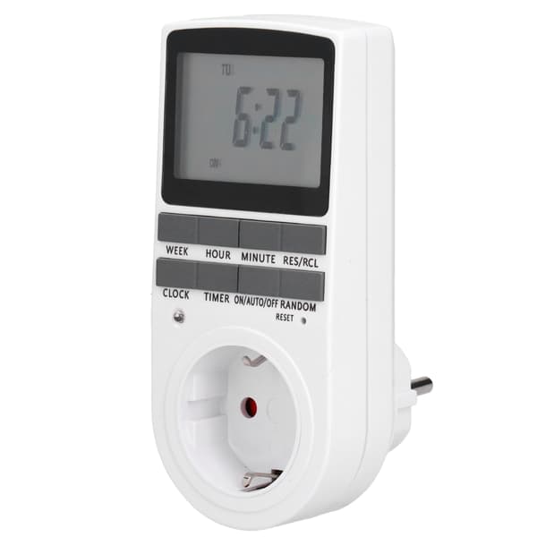 Digital Programmerbar Stikkontakt Timer Smart Tidsafbryder Stikkontakt Tilbehør til Lampe Ventilator