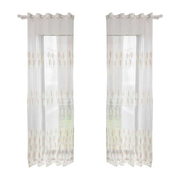 Polyester Window Curtain Valances Voile Bedroom Living Room Decor (Khaki)