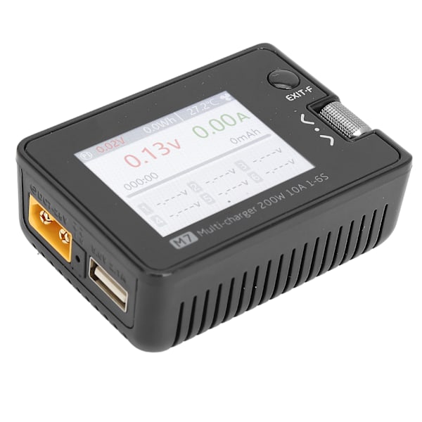 200W 10A RC LiPo-lader LiPo-batteribalanselader RC-bilflybåtbatteriladerutlader Svart