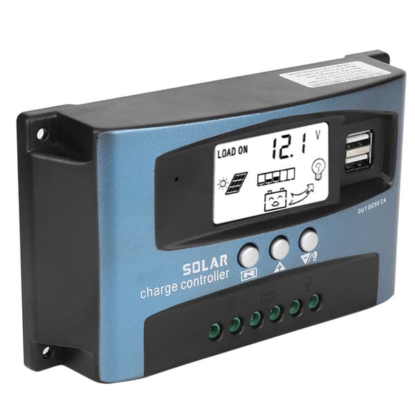 MPPT 50A Solcellelader Kontroller Dobbel USB LCD-skjerm 12V 24V