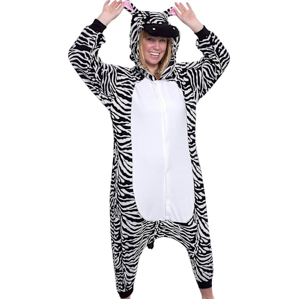 Animal and Sea Creature Plush Cosplay Suit - Adult Halloween Costume - Funziez! X-Small Zebra