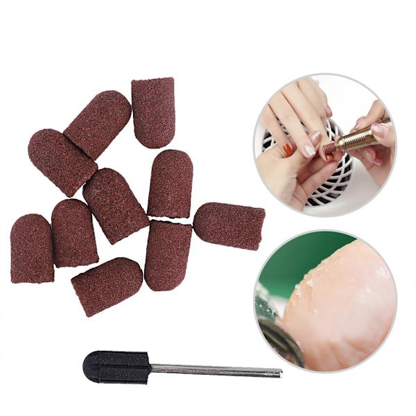10 st Nageldedikerade huvudslipning Cap Polermaskin Sand Manikyr Pedikyrverktyg (7*13)
