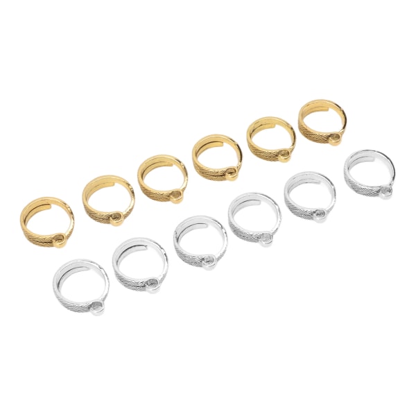 12 stk Strikke Hekle Loop Ring Legering Justerbar Garn Guide Finger Holder Hekle Ring