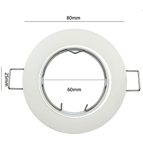 4x Downlight Tak inkl. GU10 lamphållare - Monteringshål ø60mm, ø80x24mm, Aluminium Vit, LED/Halogen