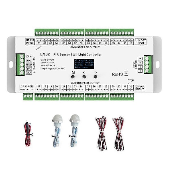32-kanals Es32 Pir Sensor Trappelys Controller Infrarød Induktiv Kontakt Trappelampe Kontrol